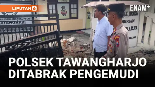 VIDEO: Mabuk, Supir Truk Tabrak Polsek Tawangharjo