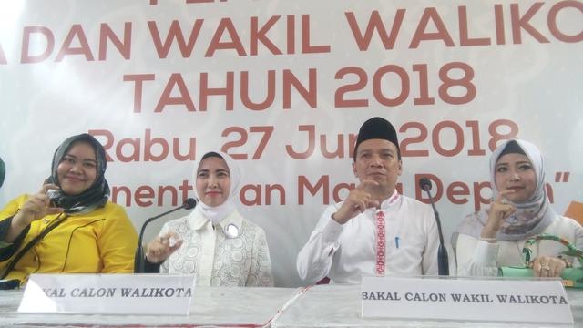 Pasangan calon di Pilkada Serang, Banten.
