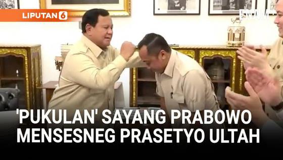 "Pukulan" Sayang Prabowo Beri Kejutan Ultah untuk Mensesneg Prasetyo