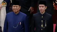 Pelantikan Presiden Prabowo Subianto dan Wapres Gibran Rakabuming Raka, Minggu (20/10/2024). (tangkapan layar Youtube MPR RI)