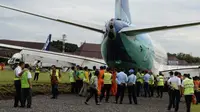 Pesawat Garuda Indonesia. (Liputan6.com/Switzy Sabandar)