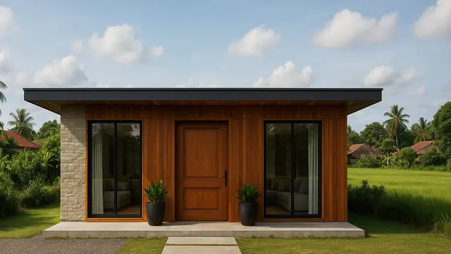 Referensi Desain Rumah Dengan Aksen Kayu/Gambar via AI