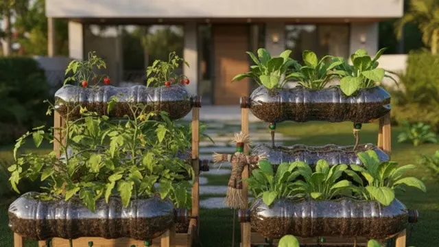 Ilustrasi Pot Tanaman dari Botol Bekas Minuman (Sumber: Gemini AI)