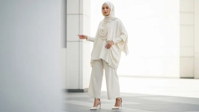 Inspirasi Warna Hijab yang Cocok untuk Baju Putih Tulang/Gemini AI