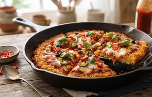Resep Pizza Nasi Pedas, Kerak Renyah Anti Gagal
