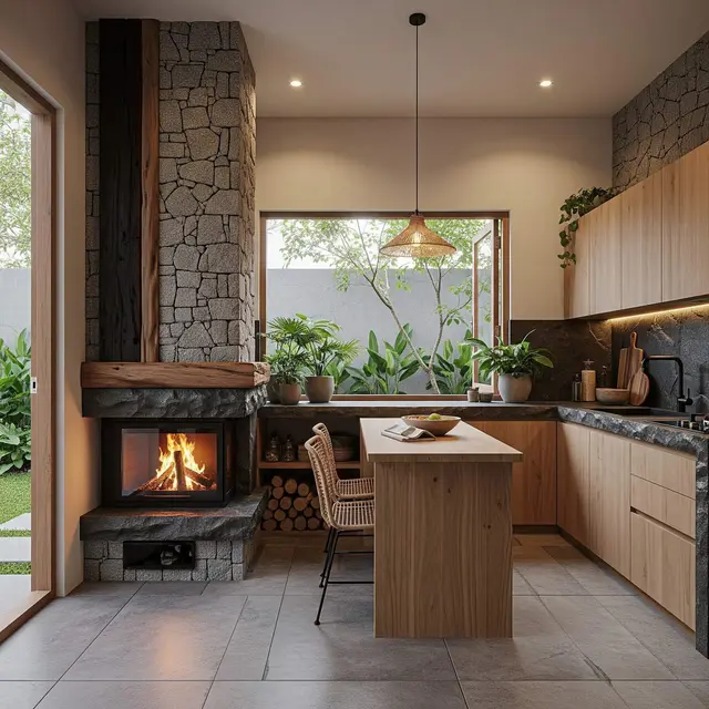Model Dapur Kecil Minimalis dengan Tungku Api Modern
