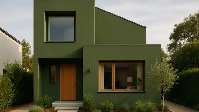 Rumah Minimalis dengan Cat Hijau