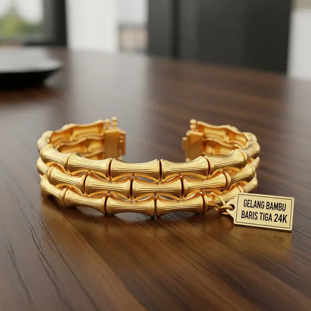 9 Model Gelang Emas Bambu 24K Tren 2025 Investasi Tinggi