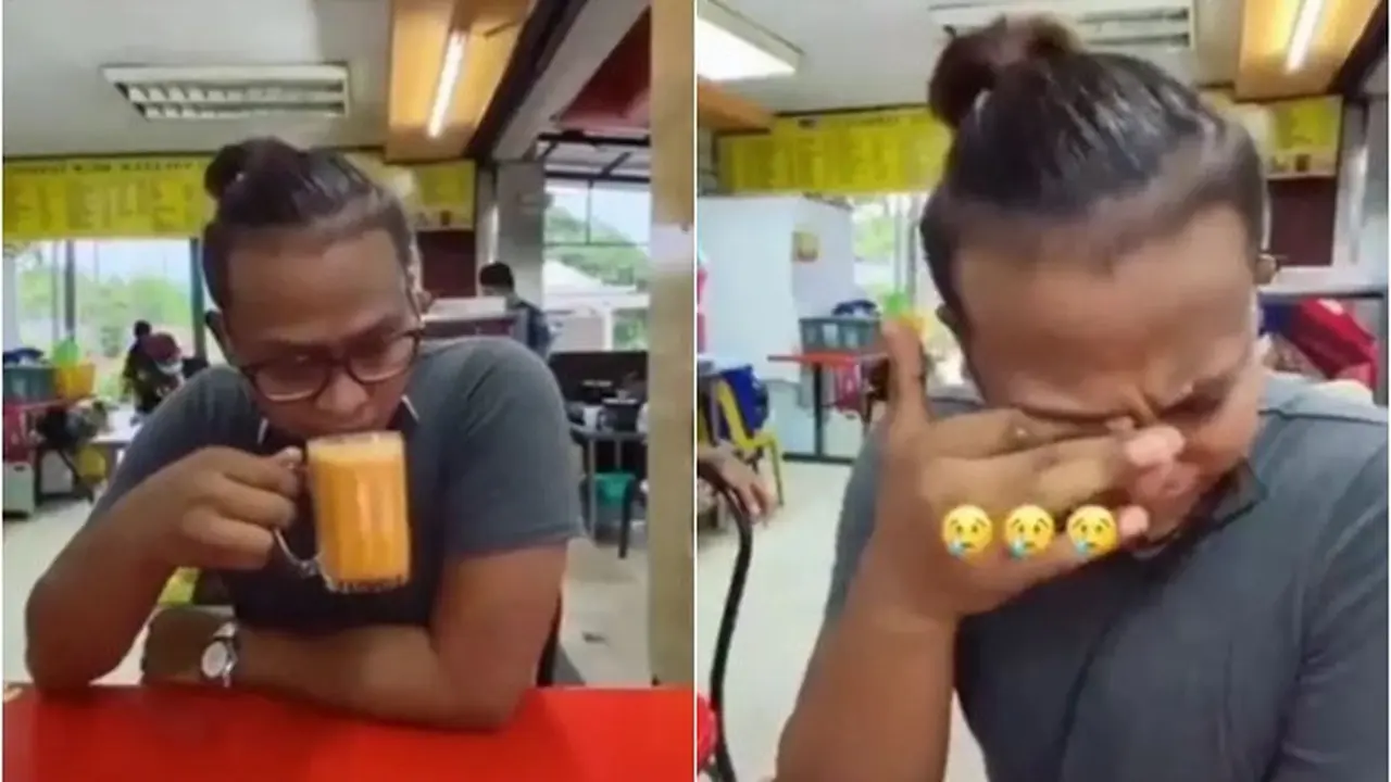 Pria Ini Menangis Usai Teguk Teh Tarik Pertama Kali Usai 2 Bulan Pembatasan Sosial