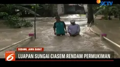 Ratusan hektare tanaman padi milik petani pun kini terancam rusak akibat banjir.