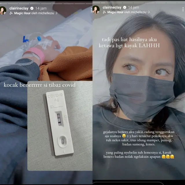 Clairine Clay Istri Joshua Suherman Tertawa Heran Umumkan Dirinya Positif Covid-19 di Saat Pandemi Telah Usai