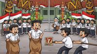 Kegiatan Lomba 17 Agustus di Sekolah. (Foto: Gemini AI)