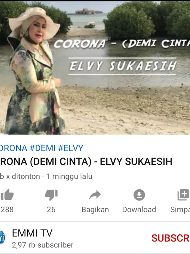 Lagu Corona Elvy Sukaesih. (Foto: Dok. YouTube EMMI TV)