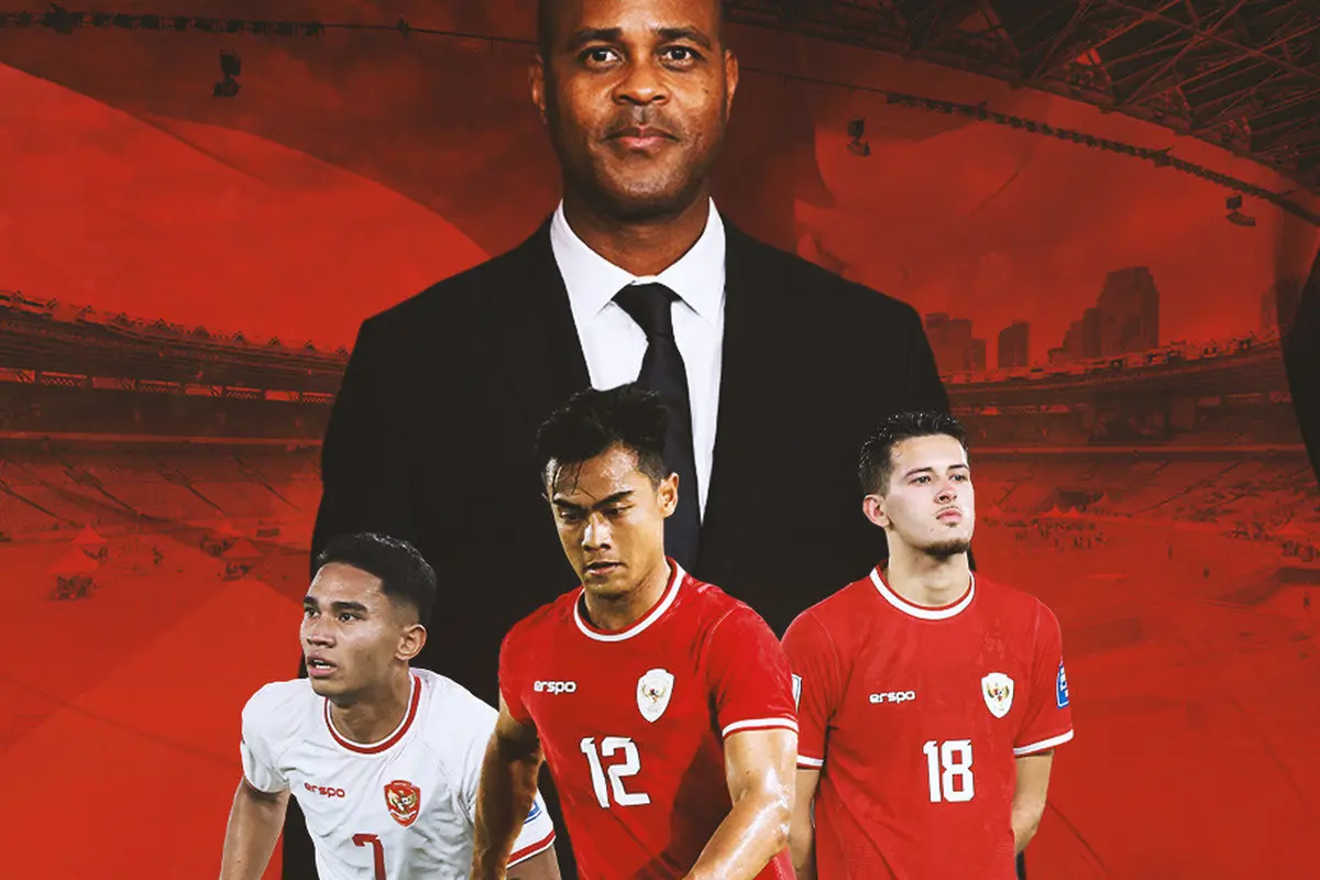 Timnas Indonesia - Patrick Kluivert Bersama Marselino Ferdinan, Pratama Arhan, Justin Hubner