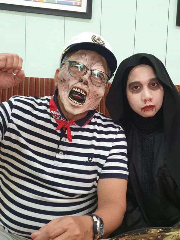 Keluarga Hanung Bramantyo dan Zaskia Adya Mecca rayakan ulang tahun anak dengan konsep horor. (Sumber: Instagram/@laviniamanda)
