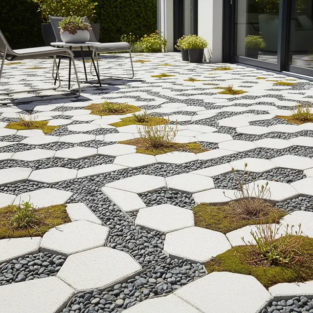 Kombinasi Paving Block untuk Area Teras yang Mengurangi Panas Berlebih (Image by Gemini AI)