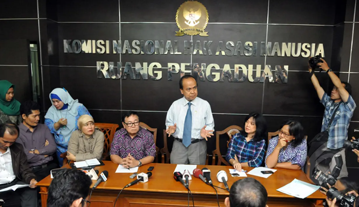 Komnas HAM akan menindaklanjuti surat pengaduan dari Kontras terkait adanya indikasi pelanggaran HAM dari Polri terhadap Bambang  Widjajanto, Jakarta, Senin (26/1/2015). (Liputan6.com/Panji Diksana)