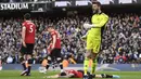 Namun apa daya, lemahnya barisan pertahanan Manchester United menjadi biang keladi setiap kekalahan. (AFP/Oli Scarff)