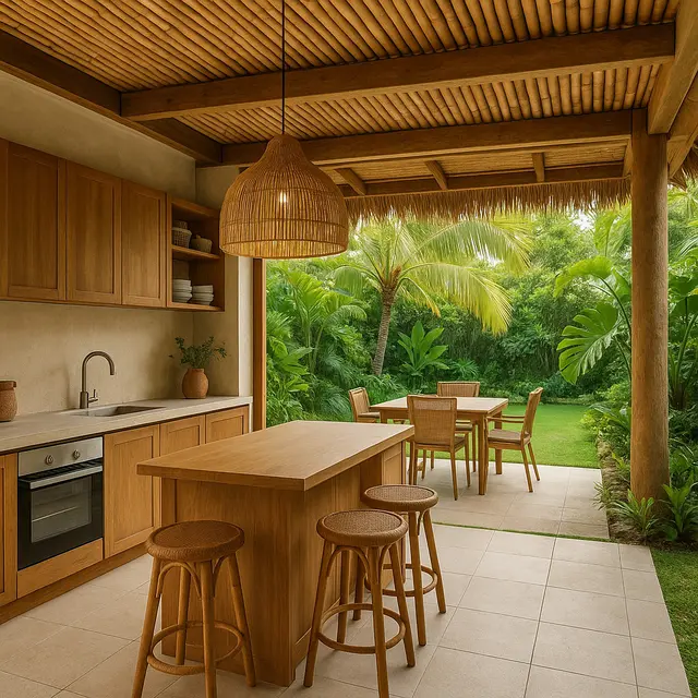 Model Dapur Open Space Menyatu Teras Belakang Rumah