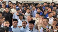 Menteri Pertanian Andi Amran Sulaiman dan menemani capres nomor urut 2, Prabowo Subianto kampanye di Makassar, Sulawesi Selatan pada Jumat (2/2/2024).(Liputan6.com/ Ady Anugrahadi)