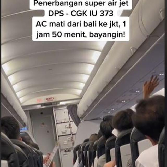 AC Pesawat Super Air Jet Mati karena Masalah Tekanan Udara, Penumpang Menangis dan Mandi Keringat
