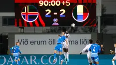 Timnas Prancis harus rela berbagi poin setelah ditahan imbang 2-2 oleh Islandia dalam laga Kualifikasi Piala Dunia 2026 yang digelar di Stadion Laugardalsvollur, Reykjavik, Selasa (14/10/2025) dini hari WIB. (AP Photo/Brynjar Gunnarsson)
