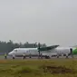 Maskapai Penerbangan Citilink proving flight atau penerbangan uji coba dari Bandara Halim Perdanakusuma (HLP) Jakarta ke Bandara JB Soedirman Enclave Sipil Lanud JB Soedirman PWL Purbalingga. (Foto: Liputan6.com/Humas Pemkab Purbalingga)