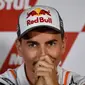 Pembalap MotoGP asal Spanyol Jorge Lorenzo saat konferensi pers pengunduran dirinya di Grand Prix Valencia, di arena pacuan kuda Ricardo Tormo, di Cheste Valencia (14/11/2019). Selama mengikuti MotoGP, Lorenzo sudah balapan sebanyak 202 kali. (AFP/Jose Jordan)