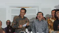 Presiden terpilih Joko Widodo dan Jusuf Kalla adakan jumpa pers di Rumah Transisi, Jakarta (15/9/2014) (Liputan6.com/Herman Zakharia)