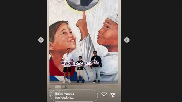 Putra Nikita Mirzani Terbang ke Qatar untuk Nonton Laga Portugal vs Uruguay di Piala Dunia 2022. (instagram.com/toni.dedola)