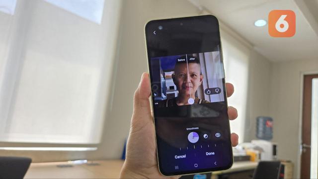 Menggunakan fitur Image Enhancer untuk meningkatkan kualitas hasil foto jepretan Galaxy A55