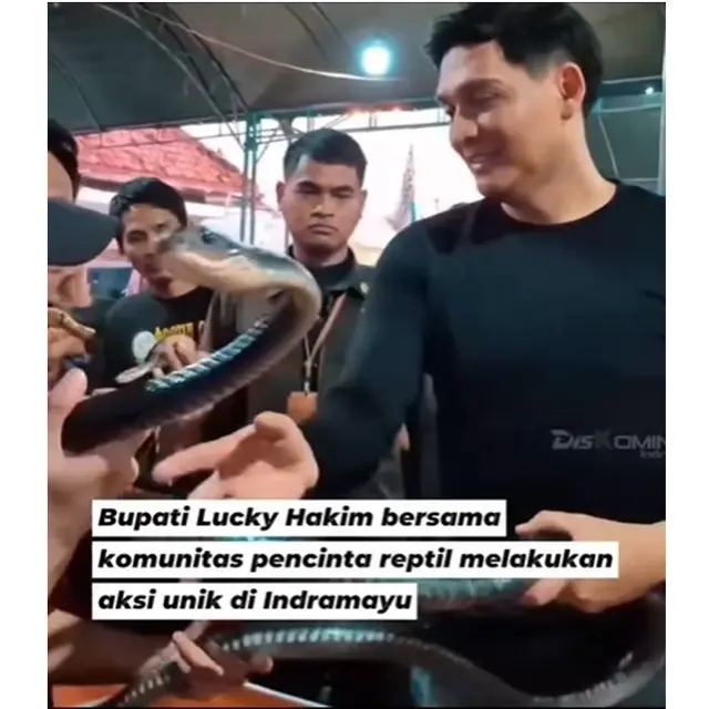 Potret aksi Lucky Hakim lepas ribuan ular untuk basmi hama tikus di Indramayu, tuai kontroversi