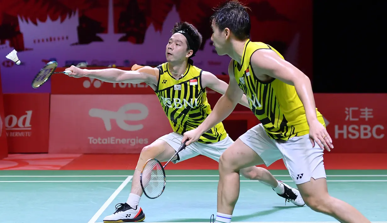 Duel terakhir Grup B menentukan langkah kedua pasangan. Marcus/Kevin hanya butuh memenangi satu gim untuk melangkah ke semifinal. (Dok. PBSI)