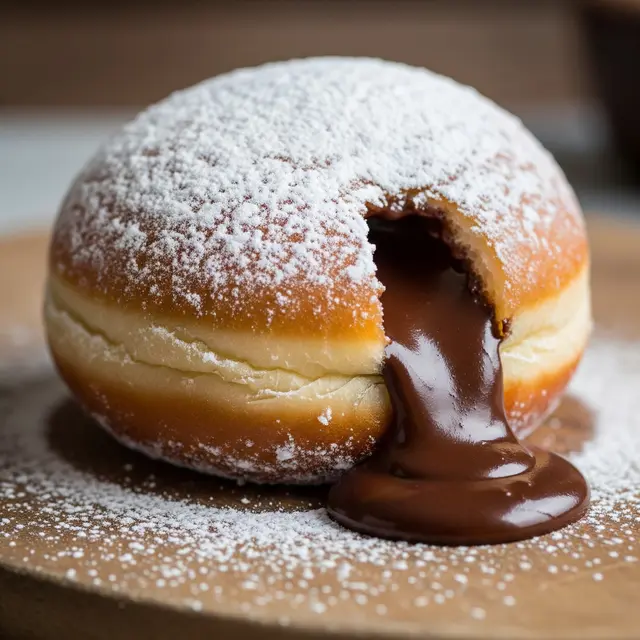 Cara Membuat Roti Bomboloni Isi Cokelat Lumer Takaran Gelas (Image by Gemini AI)