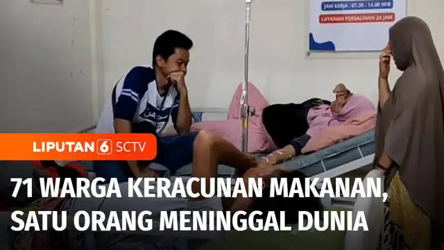 Sebanyak 71 warga Kampung Babakan, Bogor, Jawa Barat, diduga keracunan makanan. Satu orang di antaranya meninggal dunia.