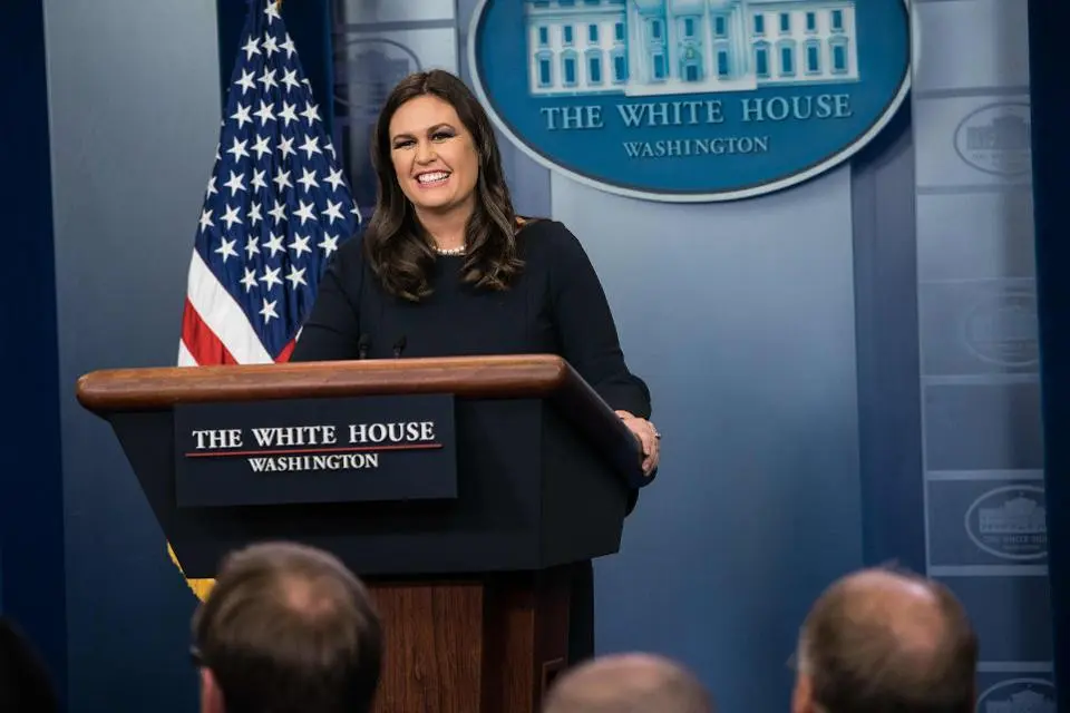 Sekretaris Pers Gedung Putih Sarah Huckabee Sanders (AFP)