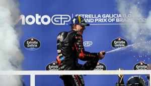 Marco Bezzecchi memenangkan balapan MotoGP Brasil 2026 di Sirkuit Ayrton Senna, Goiania. (EVARISTO SA / AFP)