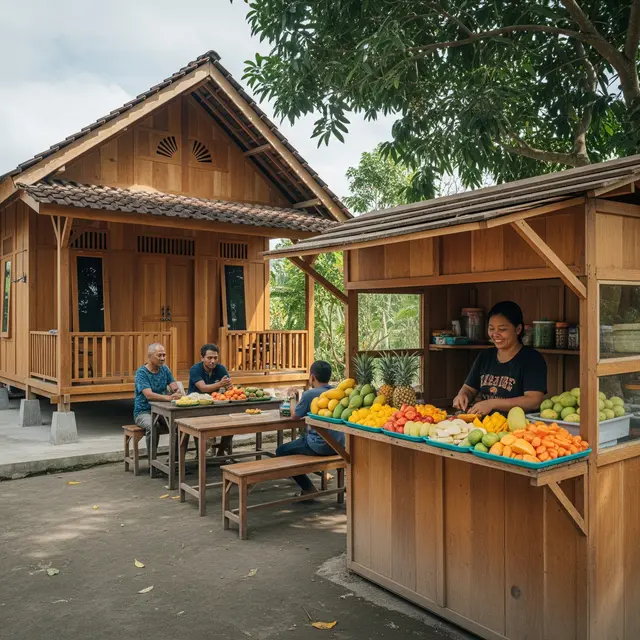 9 Model Rumah Sederhana yang Ada Warung Estetik