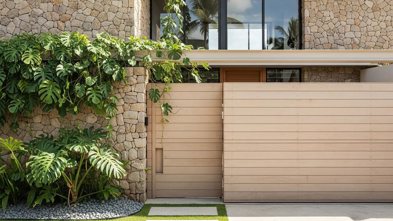 Gambar Fasad Rumah Minimalis dengan Pagar Horizontal
