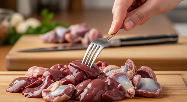 3. Tusuk Permukaan Ati Ampela untuk Pelepasan Uap