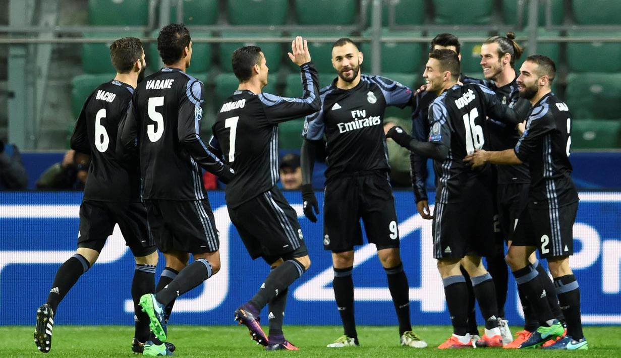 Real Madrid tercatat sebagai satu-satunya klub peserta liga domestik Eropa yang belum terkalahkan pada musim 2016-2017. (AFP/Odd Andersen)