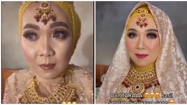Hasil MUA Pengantin Pilihan Orang Tua vs Mempelai Viral, Beda Banget