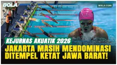 Jakarta menambah dua emas di Kejurnas Akuatik Indonesia 2026 di GBK pada 30 April. Jakarta memimpin klasemen dengan 29 emas, unggul atas Jawa Barat yang terus menempel di posisi kedua.