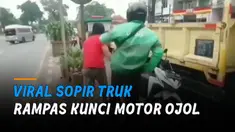 Sopir itu merampas kunci driver ojol dan langsung pergi.