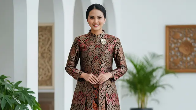 Model Atasan Brokat Bawahan Batik Terbaru