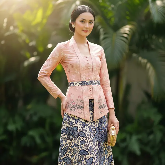 Model Kebaya Simpel dengan Rok Batik A-Line di 2025