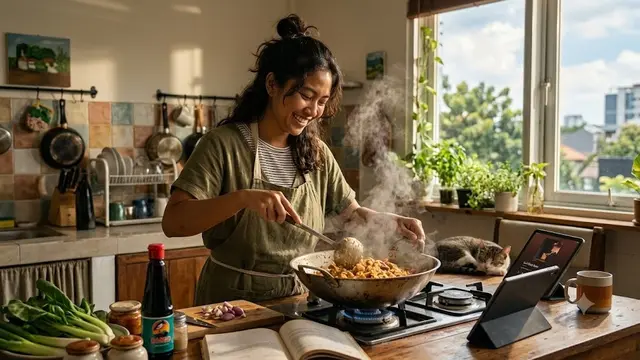 Memasak Hidangan Favorit (AI Generated)