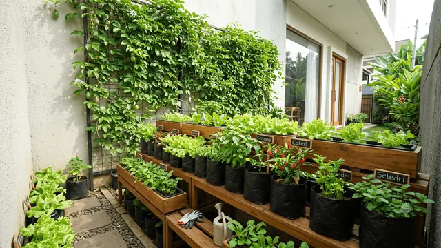 Model Taman Linear di Samping Rumah