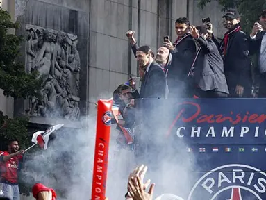 Paris Saint-Germain mengelar parade setelah menjuarai Liga Prancis