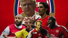 Arsenal - Arsene Wenger, Thiery Henry, Robert Pires, Patrick Vieira, Dennis Bergkamp, Ljungberg, Sol Campbell (Bola.com/Adreanus Titus)
